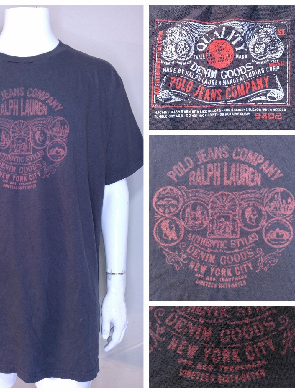 POLO JEANS COMPANY Vintage T Shirt XL Graphic Tee RALPH LAUREN Vtg Y2K RL Mens